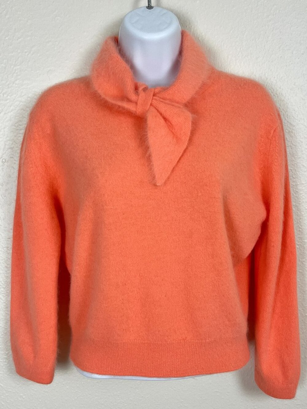 Vintage Angora Rabbit Wool Sweater Womens M/L (Estimate) Peach Darlene 60s USA